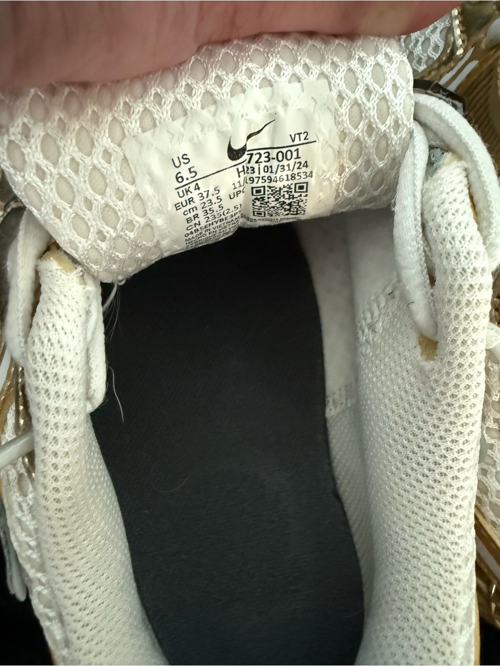 Nike Women's White & Gold Athletic Running Sneakers - Picture 3 of 12